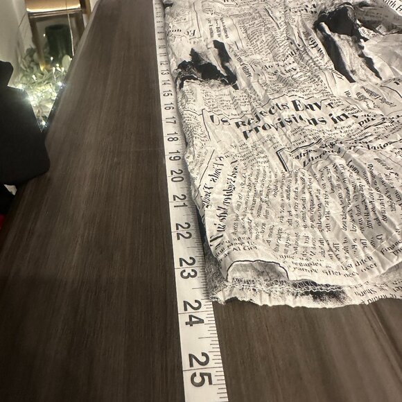 Ki Meng Womens Black and White Newspaper Print Jacket Size Medium Button Closure - Picture 10 of 10